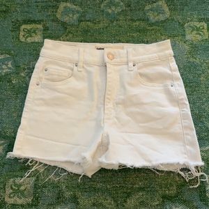 garage raw hem white jean shorts size 0